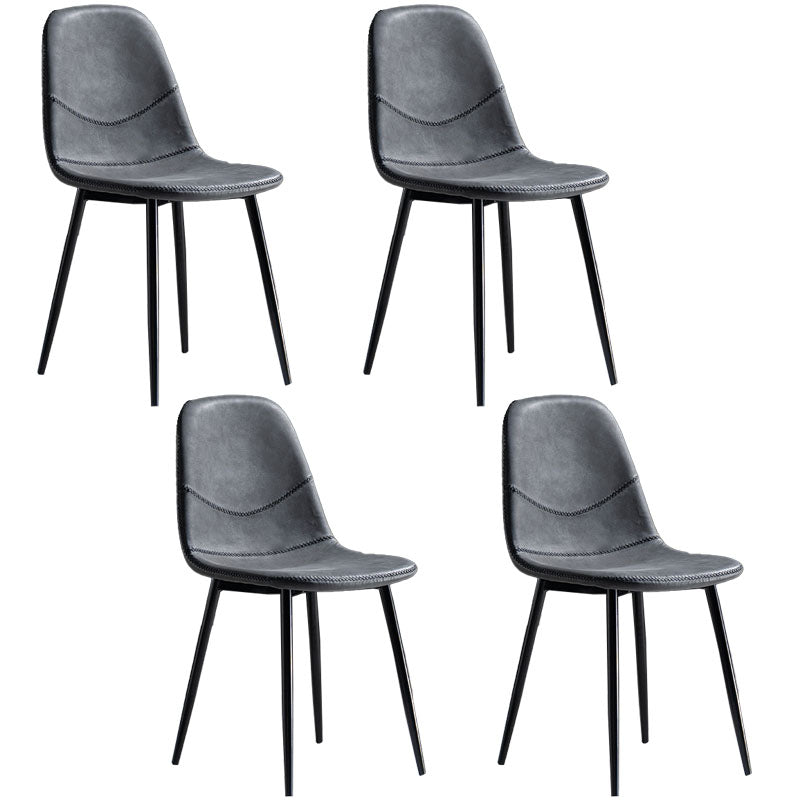 Modern Style Chair Dining Armless Chair with Metal Legs for Kitchen Black 4 Piece Set Black Clearhalo ' kitchen&dining_furn' 'Dining Chairs' 'Dining Tables & Seating' 'dining_chair' 'furn' 'furn_dining_chair' 'Furniture' 'furniture_dining_chair' 'Kitchen & Dining Furniture' 'kitchen' 4641511