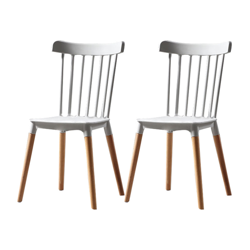 Modern Style Slat Back Chair Dining Armless Chairs with Wooden Legs for Kitchen Light Gray 2 Piece Set Clearhalo ' kitchen&dining_furn' 'Dining Chairs' 'Dining Tables & Seating' 'dining_chair' 'furn' 'furn_dining_chair' 'Furniture' 'furniture_dining_chair' 'Kitchen & Dining Furniture' 'kitchen' 4641530