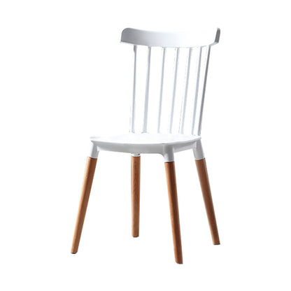 Modern Style Slat Back Chair Dining Armless Chairs with Wooden Legs for Kitchen White 1 Piece Clearhalo ' kitchen&dining_furn' 'Dining Chairs' 'Dining Tables & Seating' 'dining_chair' 'furn' 'furn_dining_chair' 'Furniture' 'furniture_dining_chair' 'Kitchen & Dining Furniture' 'kitchen' 4641534