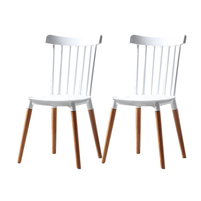 Modern Style Slat Back Chair Dining Armless Chairs with Wooden Legs for Kitchen White 2 Piece Set Clearhalo ' kitchen&dining_furn' 'Dining Chairs' 'Dining Tables & Seating' 'dining_chair' 'furn' 'furn_dining_chair' 'Furniture' 'furniture_dining_chair' 'Kitchen & Dining Furniture' 'kitchen' 4641537