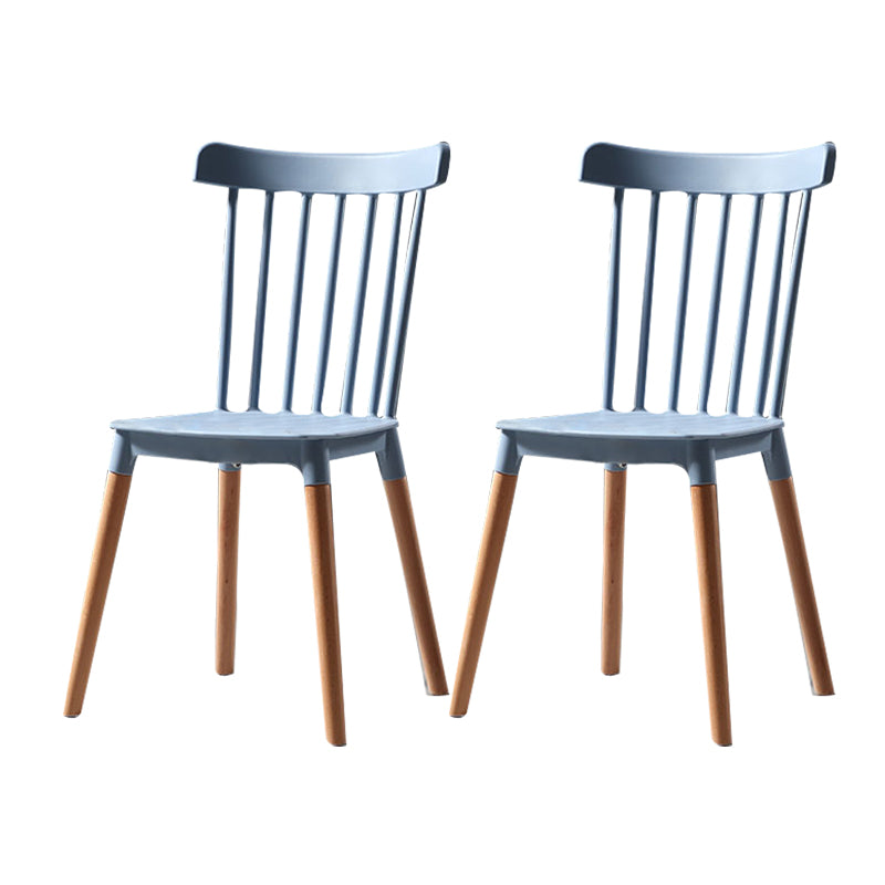 Modern Style Slat Back Chair Dining Armless Chairs with Wooden Legs for Kitchen Blue 2 Piece Set Clearhalo ' kitchen&dining_furn' 'Dining Chairs' 'Dining Tables & Seating' 'dining_chair' 'furn' 'furn_dining_chair' 'Furniture' 'furniture_dining_chair' 'Kitchen & Dining Furniture' 'kitchen' 4641541