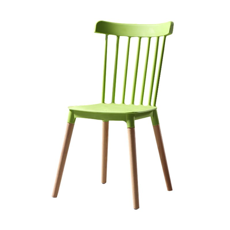 Modern Style Slat Back Chair Dining Armless Chairs with Wooden Legs for Kitchen Green 1 Piece Clearhalo ' kitchen&dining_furn' 'Dining Chairs' 'Dining Tables & Seating' 'dining_chair' 'furn' 'furn_dining_chair' 'Furniture' 'furniture_dining_chair' 'Kitchen & Dining Furniture' 'kitchen' 4641543