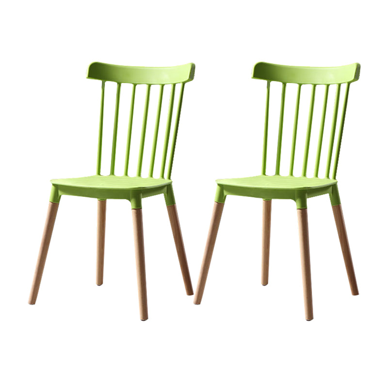 Modern Style Slat Back Chair Dining Armless Chairs with Wooden Legs for Kitchen Green 2 Piece Set Clearhalo ' kitchen&dining_furn' 'Dining Chairs' 'Dining Tables & Seating' 'dining_chair' 'furn' 'furn_dining_chair' 'Furniture' 'furniture_dining_chair' 'Kitchen & Dining Furniture' 'kitchen' 4641544