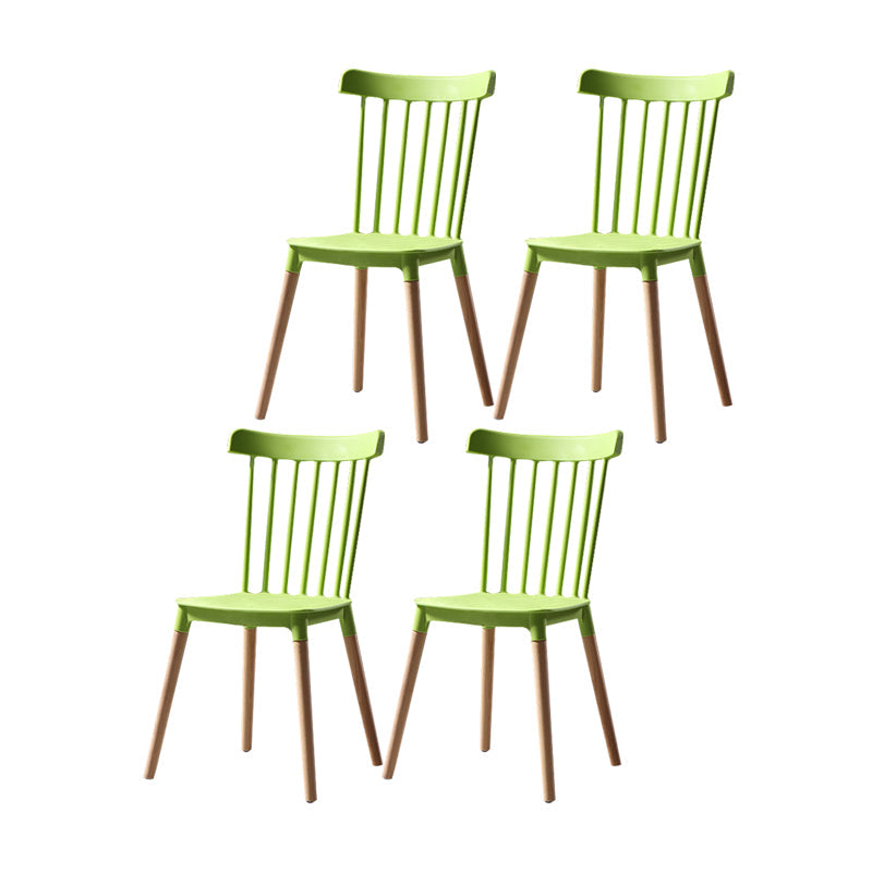Modern Style Slat Back Chair Dining Armless Chairs with Wooden Legs for Kitchen Green 4 Piece Set Clearhalo ' kitchen&dining_furn' 'Dining Chairs' 'Dining Tables & Seating' 'dining_chair' 'furn' 'furn_dining_chair' 'Furniture' 'furniture_dining_chair' 'Kitchen & Dining Furniture' 'kitchen' 4641545
