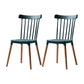 Modern Style Slat Back Chair Dining Armless Chairs with Wooden Legs for Kitchen Peacock Green 2 Piece Set Clearhalo ' kitchen&dining_furn' 'Dining Chairs' 'Dining Tables & Seating' 'dining_chair' 'furn' 'furn_dining_chair' 'Furniture' 'furniture_dining_chair' 'Kitchen & Dining Furniture' 'kitchen' 4641547