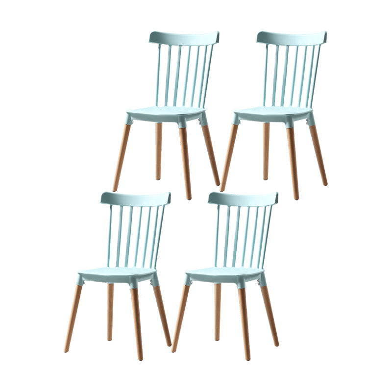 Modern Style Slat Back Chair Dining Armless Chairs with Wooden Legs for Kitchen Mint Green 4 Piece Set Clearhalo ' kitchen&dining_furn' 'Dining Chairs' 'Dining Tables & Seating' 'dining_chair' 'furn' 'furn_dining_chair' 'Furniture' 'furniture_dining_chair' 'Kitchen & Dining Furniture' 'kitchen' 4641554