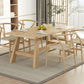 Modern 1/4/5 Pieces Dining Set Rectangle Pine Wood Dining Table for Dining Room 5 Pieces: Wood Table, 4 White Chairs Clearhalo 'Dining Room Sets' 'Dining Tables & Seating' 'dining_room_set' 'furn' 'furn_dining_room_set' 'Furniture' 'furniture_dining_room_set' 'Kitchen & Dining Furniture' 'kitchen&dining_furn' 'kitchen' 4643821