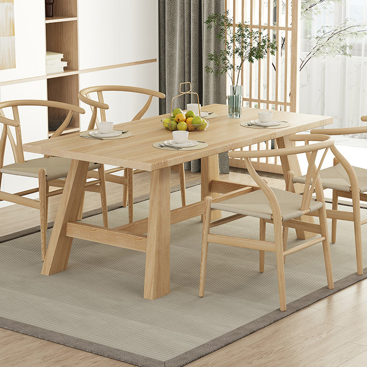 Modern 1/4/5 Pieces Dining Set Rectangle Pine Wood Dining Table for Dining Room 5 Pieces: Wood Table, 4 White Chairs Clearhalo 'Dining Room Sets' 'Dining Tables & Seating' 'dining_room_set' 'furn' 'furn_dining_room_set' 'Furniture' 'furniture_dining_room_set' 'Kitchen & Dining Furniture' 'kitchen&dining_furn' 'kitchen' 4643821