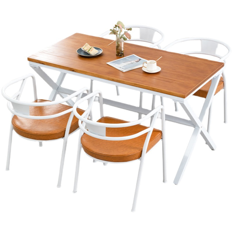 Modern 1/3/5 Pieces Dining Set Rectangle Wood Dining Table Set for Dining Room Clearhalo 'Dining Room Sets' 'Dining Tables & Seating' 'dining_room_set' 'furn' 'furn_dining_room_set' 'Furniture' 'furniture_dining_room_set' 'Kitchen & Dining Furniture' 'kitchen&dining_furn' 'kitchen' 4643851