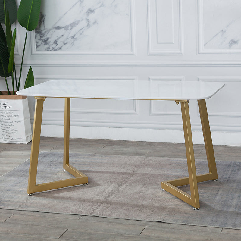 Glam 1/2/5 Pieces Dining Table and Chairs Rectangle Dining Table Set White 79"L x 31"W Clearhalo 'Dining Room Sets' 'Dining Tables & Seating' 'dining_room_set' 'furn' 'furn_dining_room_set' 'Furniture' 'furniture_dining_room_set' 'Kitchen & Dining Furniture' 'kitchen&dining_furn' 'kitchen' 4643864