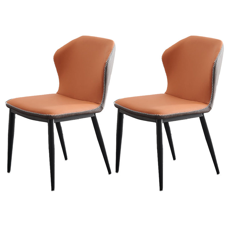 Contemporary 1/2/5/6/9 Pieces Dining Room Chair Set Extendable Dining Table Set 2 Orange Chairs Clearhalo 'Dining Room Sets' 'Dining Tables & Seating' 'dining_room_set' 'furn' 'furn_dining_room_set' 'Furniture' 'furniture_dining_room_set' 'Kitchen & Dining Furniture' 'kitchen&dining_furn' 'kitchen' 4643883