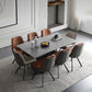 Contemporary 1/2/5/6/9 Pieces Dining Room Chair Set Extendable Dining Table Set 9 Pieces: Table, 6 Orange+2 Grey-White Chairs Clearhalo 'Dining Room Sets' 'Dining Tables & Seating' 'dining_room_set' 'furn' 'furn_dining_room_set' 'Furniture' 'furniture_dining_room_set' 'Kitchen & Dining Furniture' 'kitchen&dining_furn' 'kitchen' 4643885