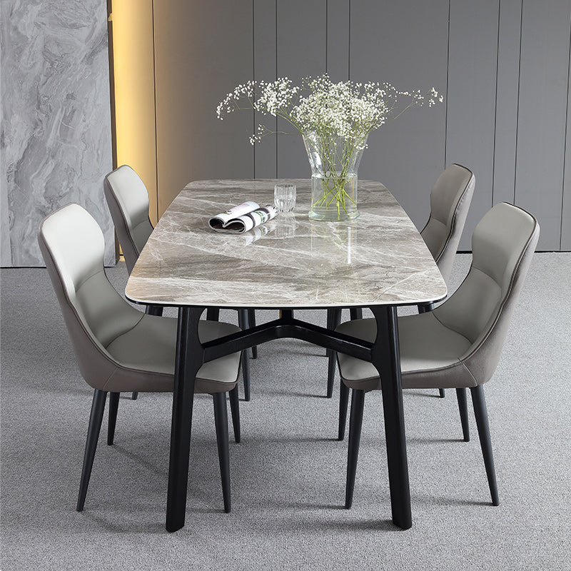 Contemporary 1/4/5/7 Pieces Dining Table and Chairs Leather Dining Chairs Set Clearhalo 'Dining Room Sets' 'Dining Tables & Seating' 'dining_room_set' 'furn' 'furn_dining_room_set' 'Furniture' 'furniture_dining_room_set' 'Kitchen & Dining Furniture' 'kitchen&dining_furn' 'kitchen' 4644604