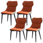Contemporary 1/4/5/7 Pieces Dining Table and Chairs Leather Dining Chairs Set 4 Orange Chairs Clearhalo 'Dining Room Sets' 'Dining Tables & Seating' 'dining_room_set' 'furn' 'furn_dining_room_set' 'Furniture' 'furniture_dining_room_set' 'Kitchen & Dining Furniture' 'kitchen&dining_furn' 'kitchen' 4644606