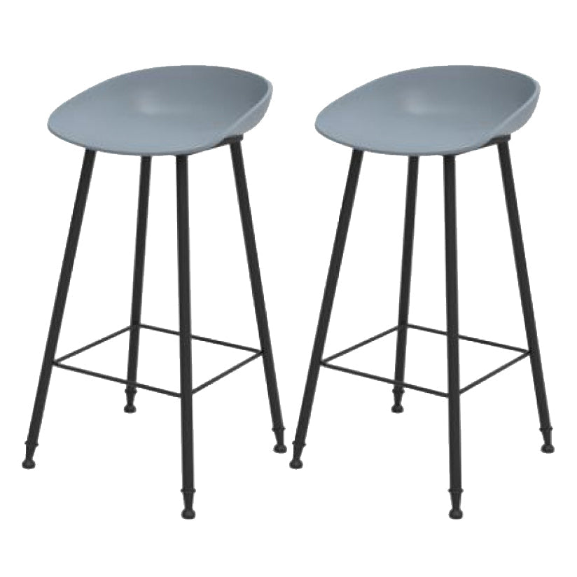 Industrial Style Bar-stool Bucket PP Seat Counter Stool for Kitchen Bar Grey 2 Piece Set Clearhalo 'Bar Furniture' 'Bar Stools' 'bar_stools' 'furn' 'furn_bar_stools' 'furniture_bar_stools' 'Kitchen & Dining Furniture' 'kitchen&dining_furn' 'kitchen' 'kitchen_furn' Furniture' 4644633
