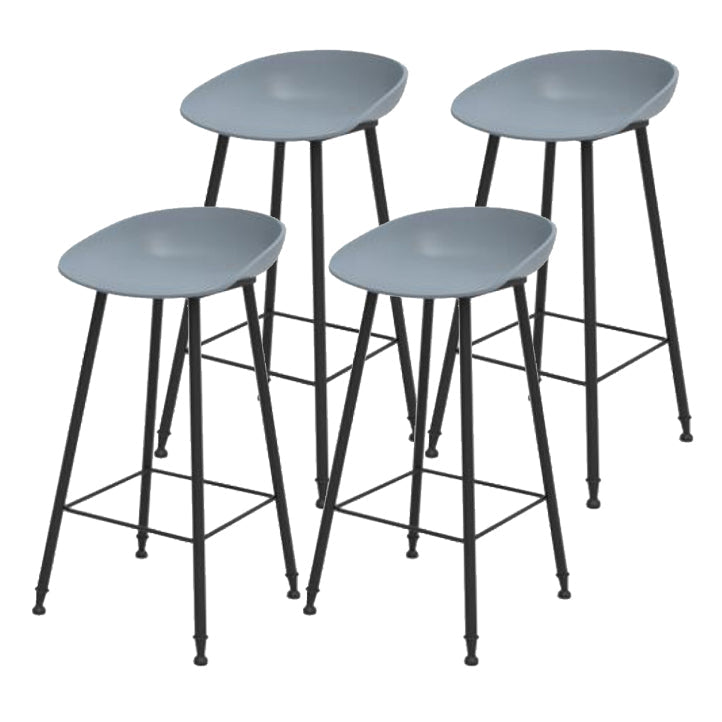 Industrial Style Bar-stool Bucket PP Seat Counter Stool for Kitchen Bar Grey 4 Piece Set Clearhalo 'Bar Furniture' 'Bar Stools' 'bar_stools' 'furn' 'furn_bar_stools' 'furniture_bar_stools' 'Kitchen & Dining Furniture' 'kitchen&dining_furn' 'kitchen' 'kitchen_furn' Furniture' 4644635