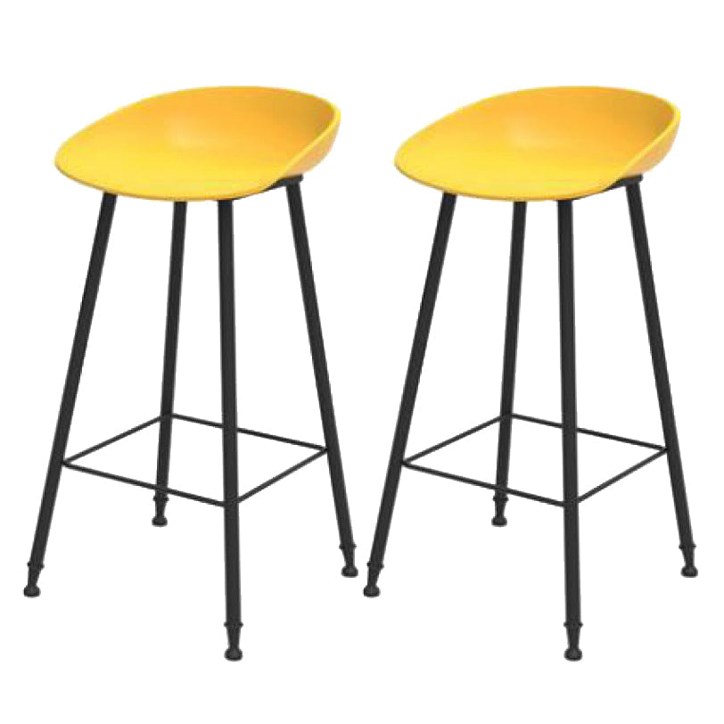 Industrial Style Bar-stool Bucket PP Seat Counter Stool for Kitchen Bar Yellow 2 Piece Set Clearhalo 'Bar Furniture' 'Bar Stools' 'bar_stools' 'furn' 'furn_bar_stools' 'furniture_bar_stools' 'Kitchen & Dining Furniture' 'kitchen&dining_furn' 'kitchen' 'kitchen_furn' Furniture' 4644646