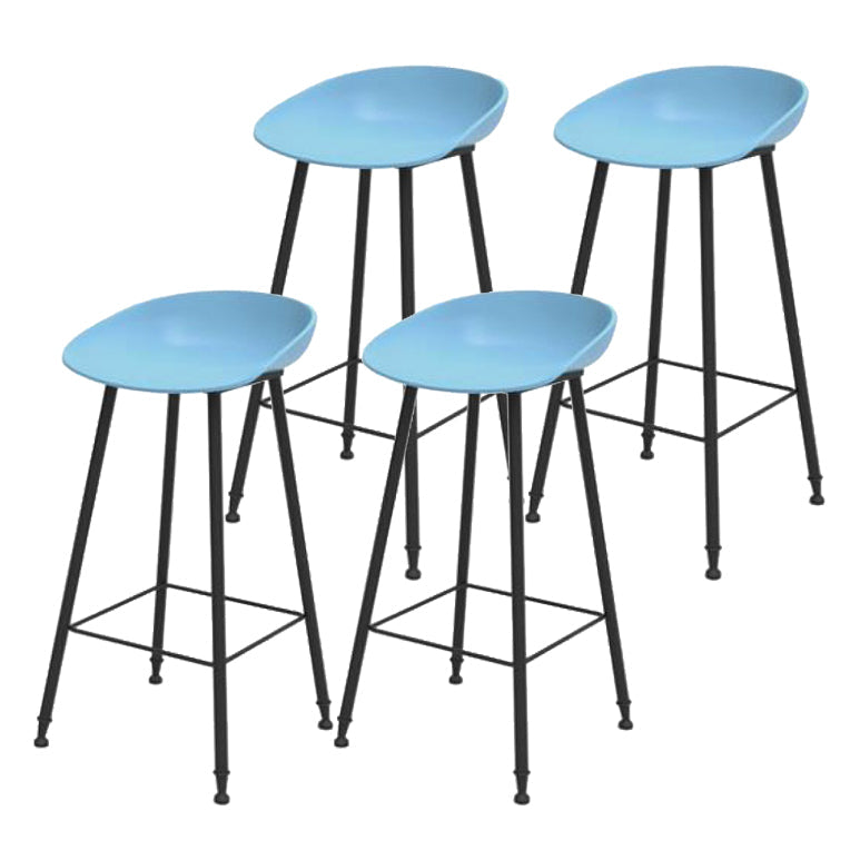 Industrial Style Bar-stool Bucket PP Seat Counter Stool for Kitchen Bar Blue 4 Piece Set Clearhalo 'Bar Furniture' 'Bar Stools' 'bar_stools' 'furn' 'furn_bar_stools' 'furniture_bar_stools' 'Kitchen & Dining Furniture' 'kitchen&dining_furn' 'kitchen' 'kitchen_furn' Furniture' 4644650