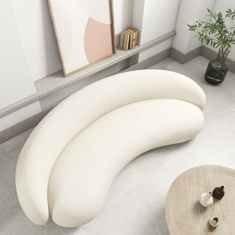 Ultra-Modern Tight Back Sofa 27.6"High Armless Curved Sofa for Apartment Clearhalo 'furn' 'furn_sofas' 'Furniture' 'furniture_sofas' 'kitchen' 'kitchen_sofas' 'Living Room Furniture' 'Sofa' 'sofas' 4647701