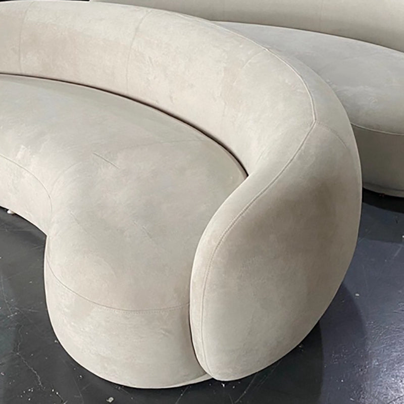 Ultra-Modern Tight Back Sofa 27.6"High Armless Curved Sofa for Apartment Clearhalo 'furn' 'furn_sofas' 'Furniture' 'furniture_sofas' 'kitchen' 'kitchen_sofas' 'Living Room Furniture' 'Sofa' 'sofas' 4647704