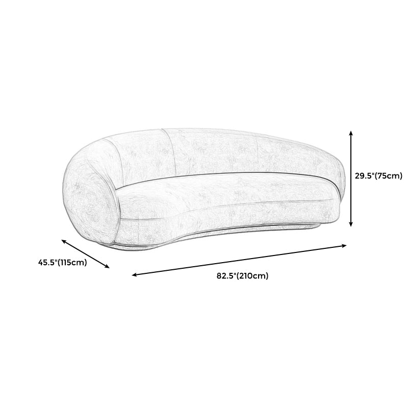 Ultra-Modern Tight Back Sofa 27.6"High Armless Curved Sofa for Apartment Clearhalo 'furn' 'furn_sofas' 'Furniture' 'furniture_sofas' 'kitchen' 'kitchen_sofas' 'Living Room Furniture' 'Sofa' 'sofas' 4647706