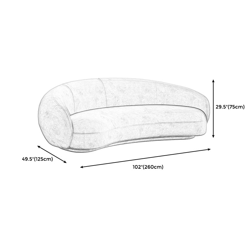 Ultra-Modern Tight Back Sofa 27.6"High Armless Curved Sofa for Apartment Clearhalo 'furn' 'furn_sofas' 'Furniture' 'furniture_sofas' 'kitchen' 'kitchen_sofas' 'Living Room Furniture' 'Sofa' 'sofas' 4647709