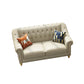 Beige 34.65" H Rolled Arm Glam Sofa with Nailhead Trim for Living Room 63"L x 33"W x 35.5"H Clearhalo 'furn' 'furn_sofas' 'Furniture' 'furniture_sofas' 'kitchen' 'kitchen_sofas' 'Living Room Furniture' 'Sofa' 'sofas' 4647715