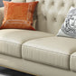 Beige 34.65" H Rolled Arm Glam Sofa with Nailhead Trim for Living Room Clearhalo 'furn' 'furn_sofas' 'Furniture' 'furniture_sofas' 'kitchen' 'kitchen_sofas' 'Living Room Furniture' 'Sofa' 'sofas' 4647718