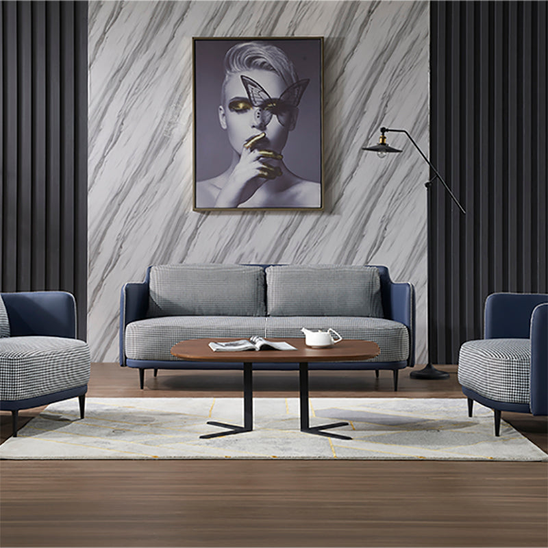 Modern Cotton Square Arm Sofa 29.9 "W with Bolster Pillows for Living Room Clearhalo 'furn' 'furn_sofas' 'Furniture' 'furniture_sofas' 'kitchen' 'kitchen_sofas' 'Living Room Furniture' 'Sofa' 'sofas' 4647727