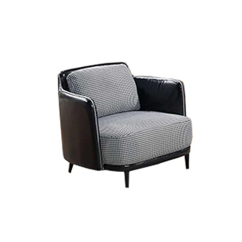 Modern Cotton Square Arm Sofa 29.9 "W with Bolster Pillows for Living Room 31.5"L x 31.5"W x 29.5"H Black Clearhalo 'furn' 'furn_sofas' 'Furniture' 'furniture_sofas' 'kitchen' 'kitchen_sofas' 'Living Room Furniture' 'Sofa' 'sofas' 4647730