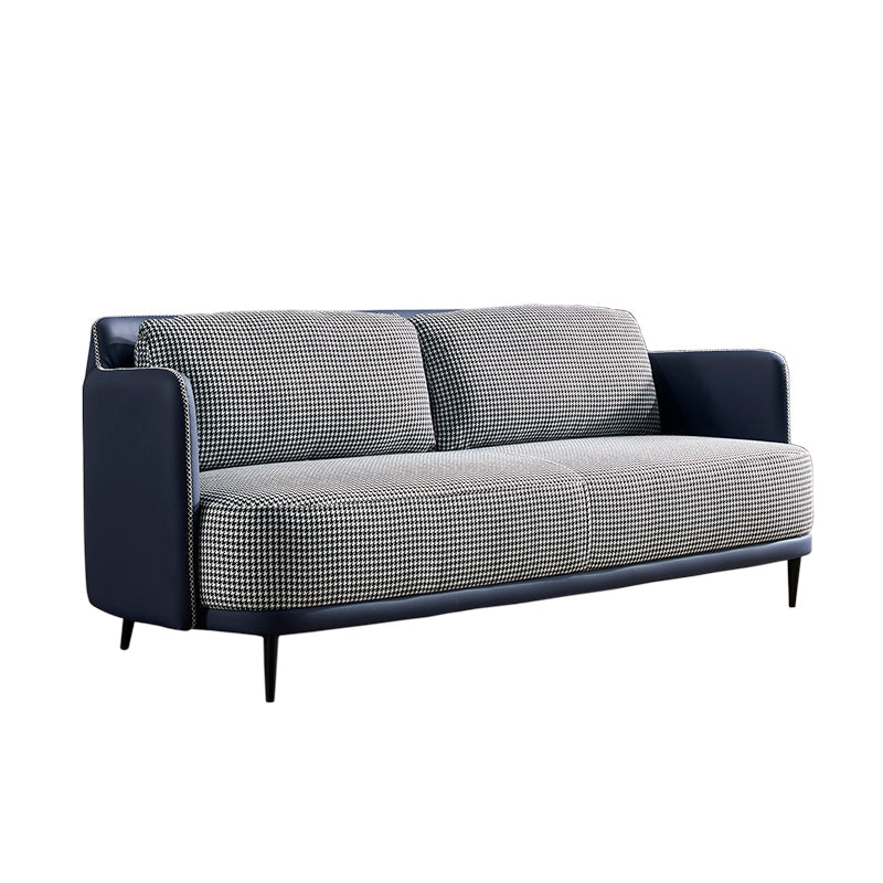 Modern Cotton Square Arm Sofa 29.9 "W with Bolster Pillows for Living Room Blue Clearhalo 'furn' 'furn_sofas' 'Furniture' 'furniture_sofas' 'kitchen' 'kitchen_sofas' 'Living Room Furniture' 'Sofa' 'sofas' 4647733