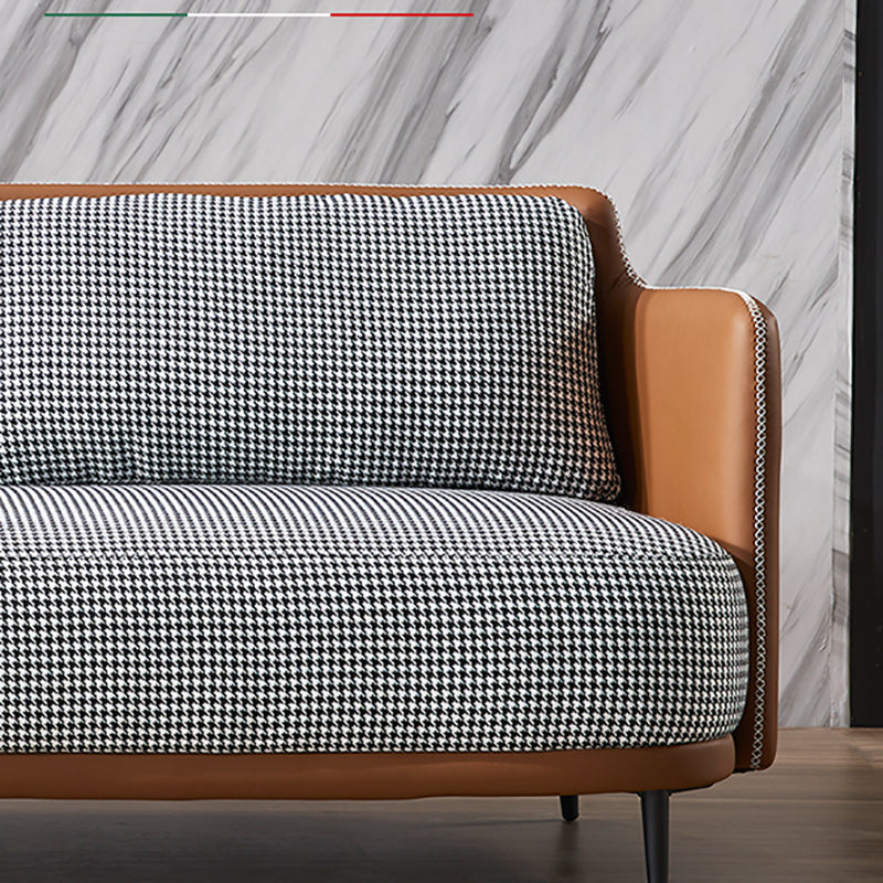 Modern Cotton Square Arm Sofa 29.9 "W with Bolster Pillows for Living Room Clearhalo 'furn' 'furn_sofas' 'Furniture' 'furniture_sofas' 'kitchen' 'kitchen_sofas' 'Living Room Furniture' 'Sofa' 'sofas' 4647734