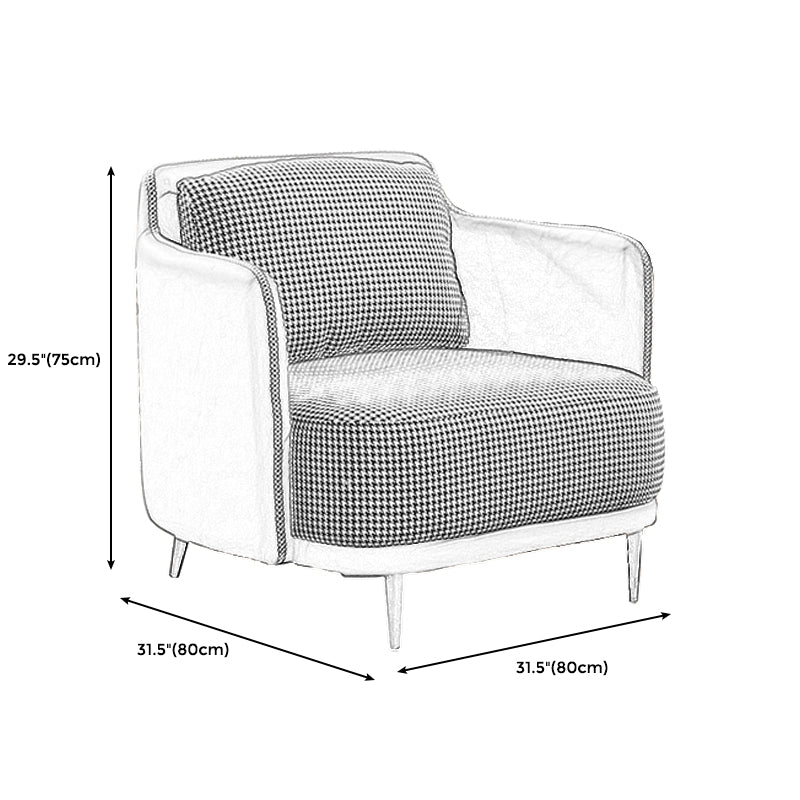 Modern Cotton Square Arm Sofa 29.9 "W with Bolster Pillows for Living Room Clearhalo 'furn' 'furn_sofas' 'Furniture' 'furniture_sofas' 'kitchen' 'kitchen_sofas' 'Living Room Furniture' 'Sofa' 'sofas' 4647738