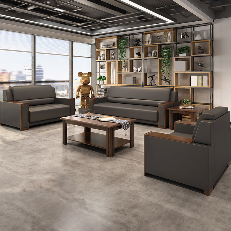 Contemporary Tight Back Single Cushion Seat Sofa 35.43"High Square Arm Sofa, Gray Clearhalo 'furn' 'furn_sofas' 'Furniture' 'furniture_sofas' 'kitchen' 'kitchen_sofas' 'Living Room Furniture' 'Sofa' 'sofas' 4647743