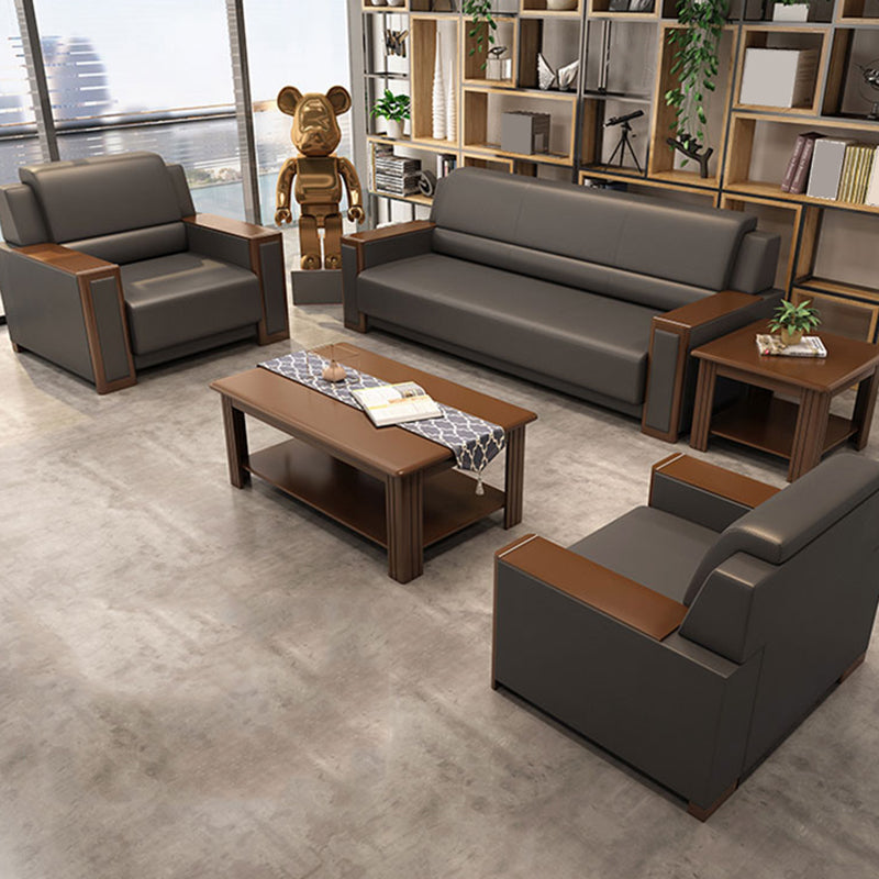 Contemporary Tight Back Single Cushion Seat Sofa 35.43"High Square Arm Sofa, Gray Clearhalo 'furn' 'furn_sofas' 'Furniture' 'furniture_sofas' 'kitchen' 'kitchen_sofas' 'Living Room Furniture' 'Sofa' 'sofas' 4647744