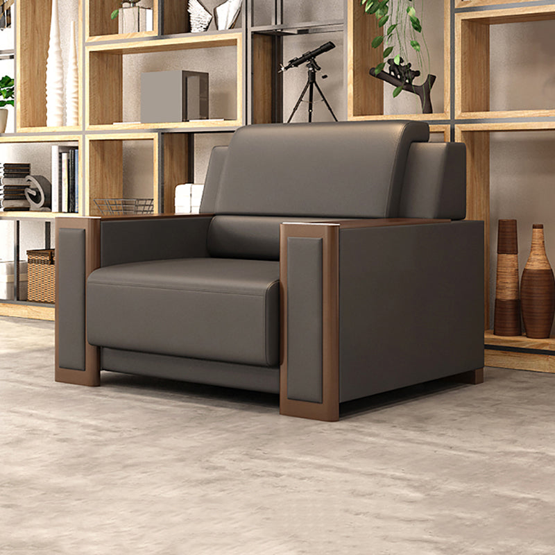 Contemporary Tight Back Single Cushion Seat Sofa 35.43"High Square Arm Sofa, Gray 39"L x 31.5"W x 35.5"H Clearhalo 'furn' 'furn_sofas' 'Furniture' 'furniture_sofas' 'kitchen' 'kitchen_sofas' 'Living Room Furniture' 'Sofa' 'sofas' 4647745