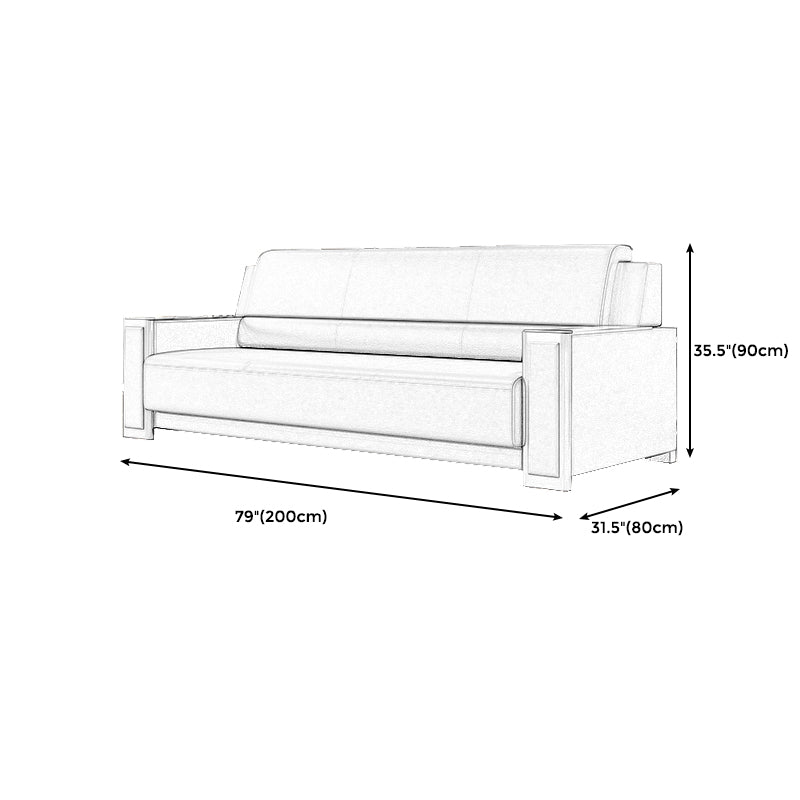 Contemporary Tight Back Single Cushion Seat Sofa 35.43"High Square Arm Sofa, Gray Clearhalo 'furn' 'furn_sofas' 'Furniture' 'furniture_sofas' 'kitchen' 'kitchen_sofas' 'Living Room Furniture' 'Sofa' 'sofas' 4647751