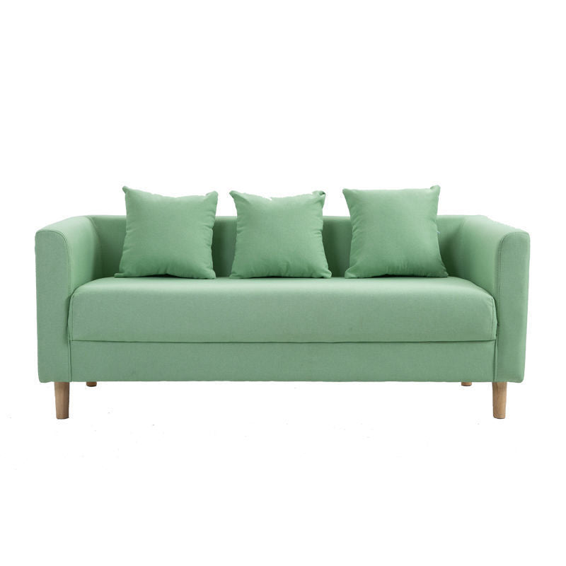 Sofa with 3 Pillows 3 Seater Hair Pin Legs Seating for Bonus Room Mint Green Clearhalo 'furn' 'furn_sofas' 'Furniture' 'furniture_sofas' 'kitchen' 'kitchen_sofas' 'Living Room Furniture' 'Sofa' 'sofas' 4647773