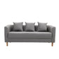 Sofa with 3 Pillows 3 Seater Hair Pin Legs Seating for Bonus Room Silver Gray Clearhalo 'furn' 'furn_sofas' 'Furniture' 'furniture_sofas' 'kitchen' 'kitchen_sofas' 'Living Room Furniture' 'Sofa' 'sofas' 4647774