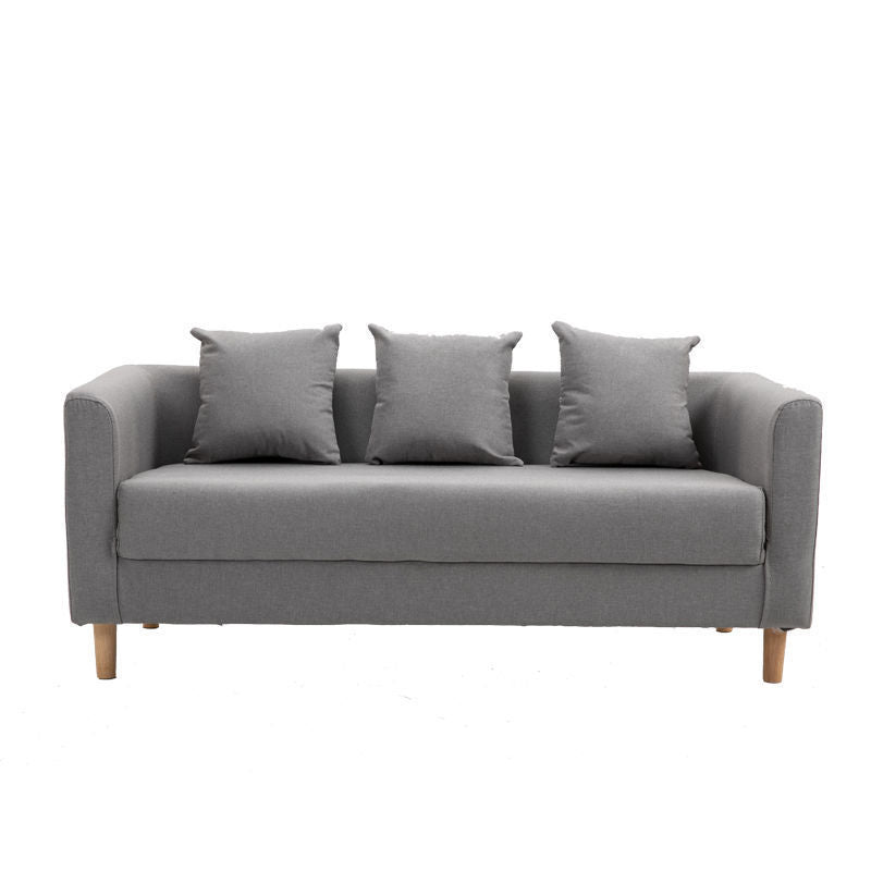 Sofa with 3 Pillows 3 Seater Hair Pin Legs Seating for Bonus Room Silver Gray Clearhalo 'furn' 'furn_sofas' 'Furniture' 'furniture_sofas' 'kitchen' 'kitchen_sofas' 'Living Room Furniture' 'Sofa' 'sofas' 4647774