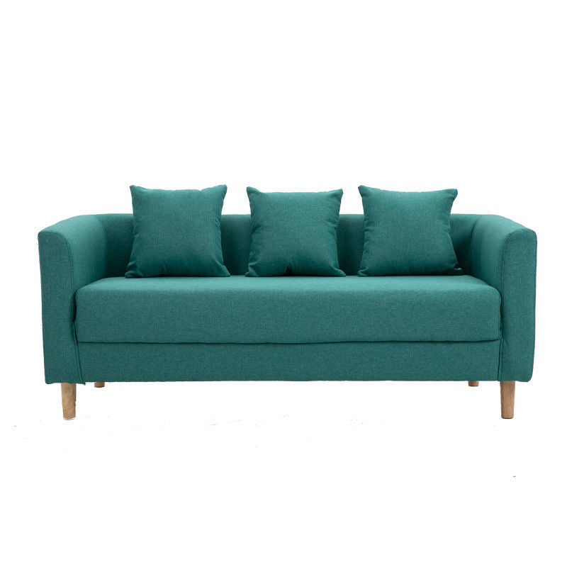 Sofa with 3 Pillows 3 Seater Hair Pin Legs Seating for Bonus Room Blackish Green Clearhalo 'furn' 'furn_sofas' 'Furniture' 'furniture_sofas' 'kitchen' 'kitchen_sofas' 'Living Room Furniture' 'Sofa' 'sofas' 4647776