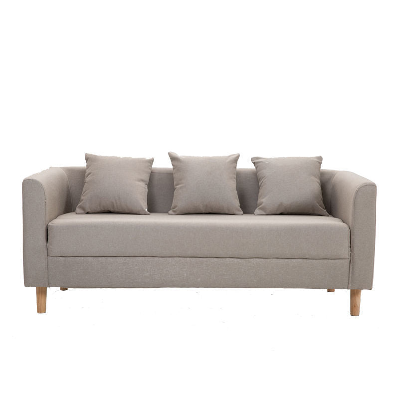 Sofa with 3 Pillows 3 Seater Hair Pin Legs Seating for Bonus Room Off-White Clearhalo 'furn' 'furn_sofas' 'Furniture' 'furniture_sofas' 'kitchen' 'kitchen_sofas' 'Living Room Furniture' 'Sofa' 'sofas' 4647778