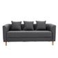 Sofa with 3 Pillows 3 Seater Hair Pin Legs Seating for Bonus Room Dark Gray Clearhalo 'furn' 'furn_sofas' 'Furniture' 'furniture_sofas' 'kitchen' 'kitchen_sofas' 'Living Room Furniture' 'Sofa' 'sofas' 4647780