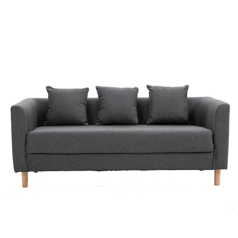 Sofa with 3 Pillows 3 Seater Hair Pin Legs Seating for Bonus Room Dark Gray Clearhalo 'furn' 'furn_sofas' 'Furniture' 'furniture_sofas' 'kitchen' 'kitchen_sofas' 'Living Room Furniture' 'Sofa' 'sofas' 4647780