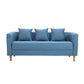 Sofa with 3 Pillows 3 Seater Hair Pin Legs Seating for Bonus Room Blue Clearhalo 'furn' 'furn_sofas' 'Furniture' 'furniture_sofas' 'kitchen' 'kitchen_sofas' 'Living Room Furniture' 'Sofa' 'sofas' 4647781