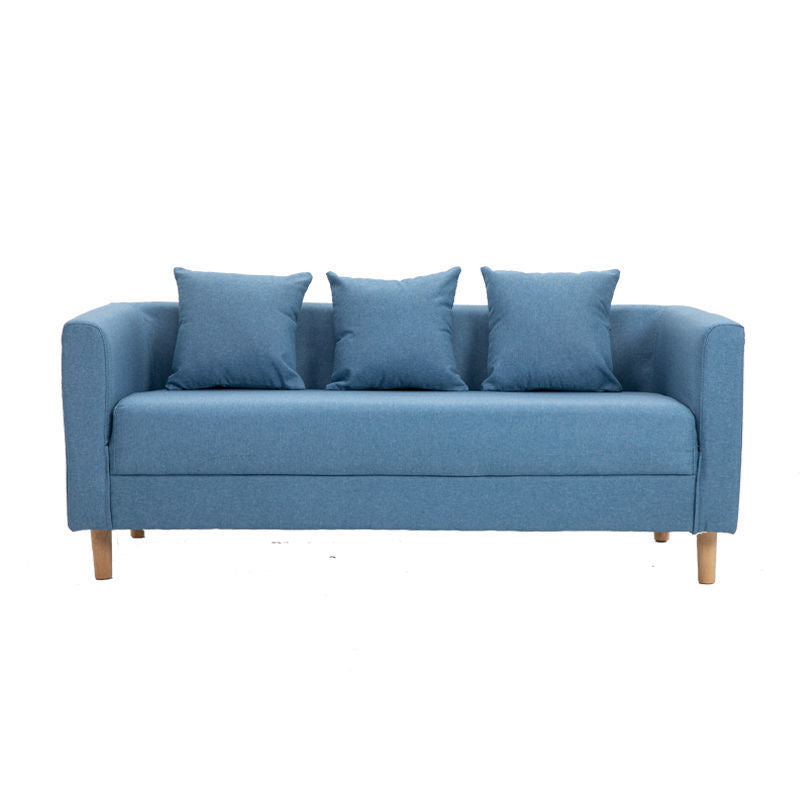 Sofa with 3 Pillows 3 Seater Hair Pin Legs Seating for Bonus Room Blue Clearhalo 'furn' 'furn_sofas' 'Furniture' 'furniture_sofas' 'kitchen' 'kitchen_sofas' 'Living Room Furniture' 'Sofa' 'sofas' 4647781