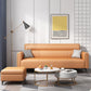 Modern Faux Leather Square Arm Standard Sofa with Storage Bag for Living Room 71"L x 31"W x 31"H Orange Faux Leather Clearhalo 'furn' 'furn_sofas' 'Furniture' 'furniture_sofas' 'kitchen' 'kitchen_sofas' 'Living Room Furniture' 'Sofa' 'sofas' 4647793