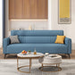Modern Faux Leather Square Arm Standard Sofa with Storage Bag for Living Room Blue Linen Clearhalo 'furn' 'furn_sofas' 'Furniture' 'furniture_sofas' 'kitchen' 'kitchen_sofas' 'Living Room Furniture' 'Sofa' 'sofas' 4647794