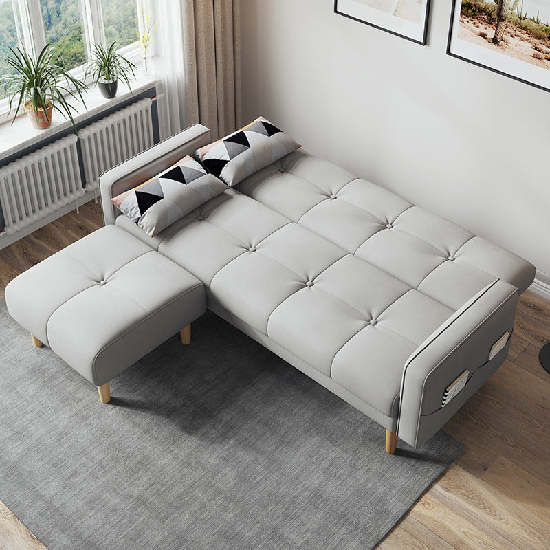 Contemporary Biscuit Back Sofa Bed 22.44"High Square Arm Sofa Bed Clearhalo 'furn' 'furn_sofas' 'Furniture' 'furniture_sofas' 'kitchen' 'kitchen_sofas' 'Living Room Furniture' 'Sofa' 'sofas' 4647811