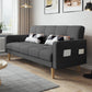 Contemporary Biscuit Back Sofa Bed 22.44"High Square Arm Sofa Bed Grey Cotton Blend Clearhalo 'furn' 'furn_sofas' 'Furniture' 'furniture_sofas' 'kitchen' 'kitchen_sofas' 'Living Room Furniture' 'Sofa' 'sofas' 4647815